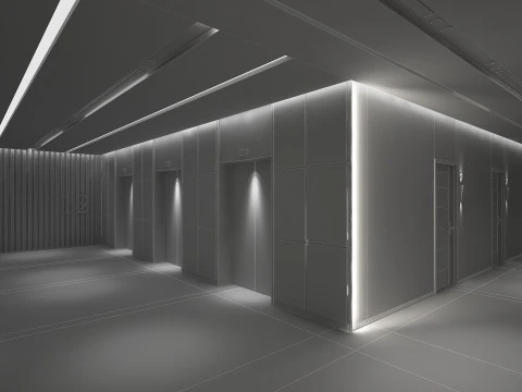 Hotel Corridor 3D Model