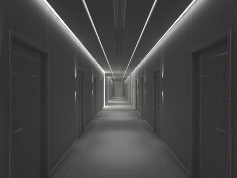 Hotel Corridor 3D Model