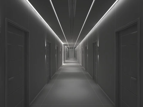 Hotel Corridor 3D Model