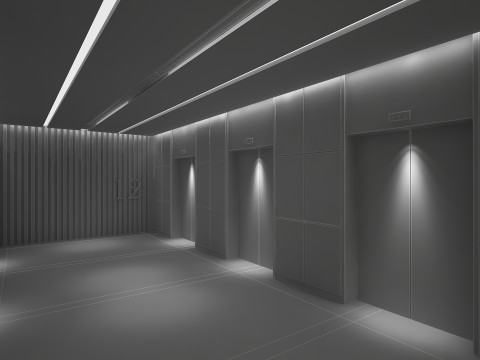 Hotel Corridor 3D Model