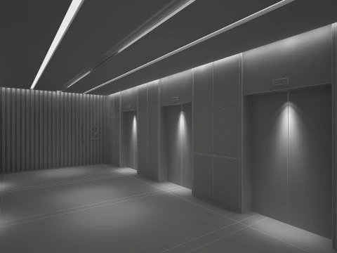 Hotel Corridor 3D Model
