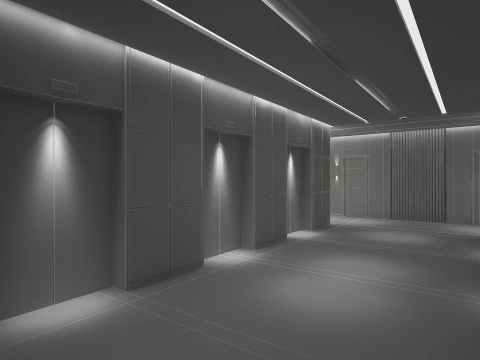 Hotel Corridor 3D Model