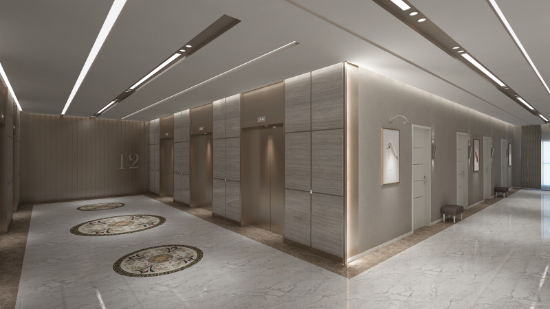 Hotelaufzugskorridor 3D Modell .c4d .max .obj .3ds .fbx .stl .blend 