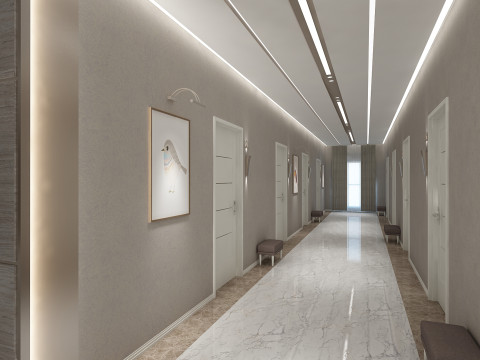 Hotelaufzugskorridor 3D Modell