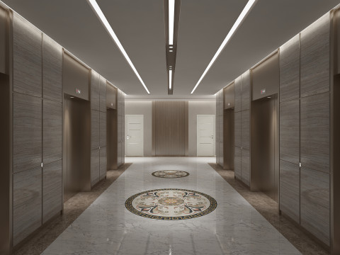 Hotelaufzugskorridor 3D Modell