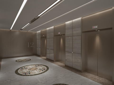 Hotelaufzugskorridor 3D Modell