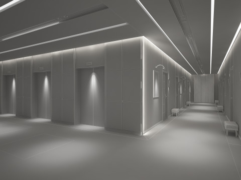 Hotelaufzugskorridor 3D Modell