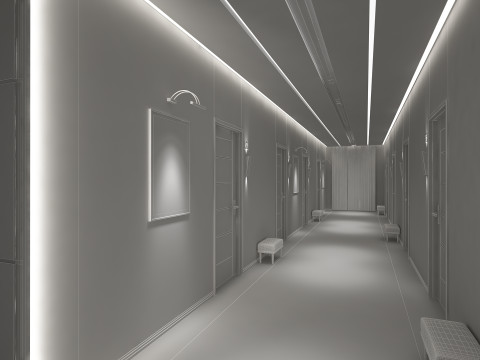 Hotelaufzugskorridor 3D Modell