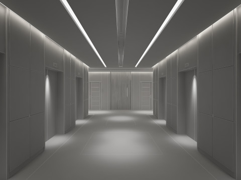 Hotelaufzugskorridor 3D Modell