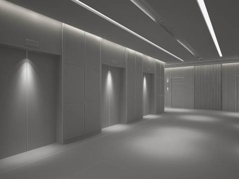 Hotelaufzugskorridor 3D Modell