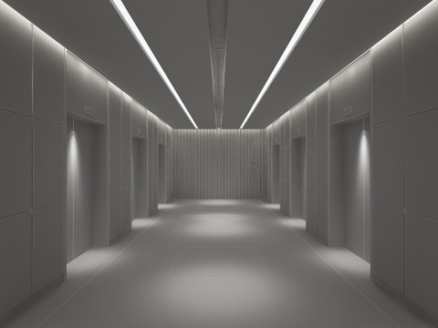 Hotelaufzugskorridor 3D Modell