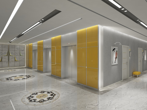 Otel Asans&ouml;r Koridoru 3D Model