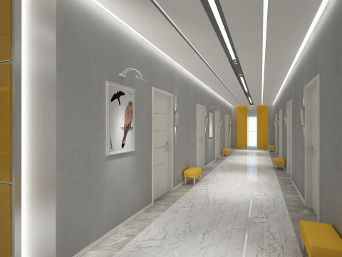 酒店电梯走廊 3D 模型