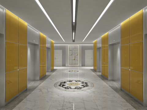 酒店电梯走廊 3D 模型