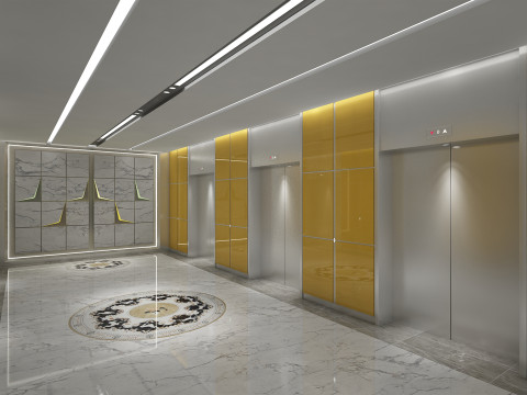 酒店电梯走廊 3D 模型