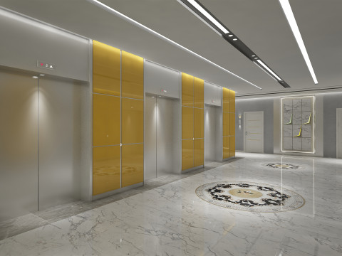 酒店电梯走廊 3D 模型