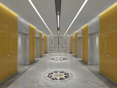 酒店电梯走廊 3D 模型