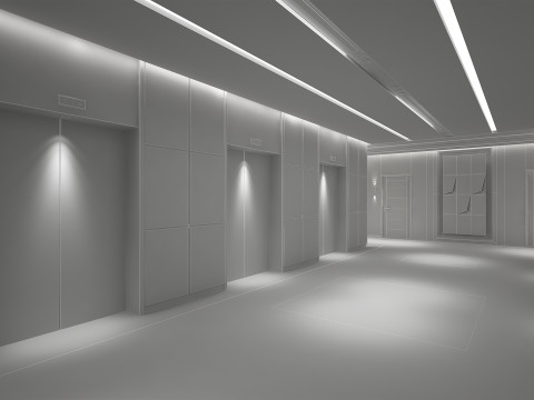 酒店电梯走廊 3D 模型