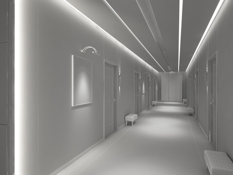 酒店电梯走廊 3D 模型