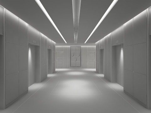 酒店电梯走廊 3D 模型