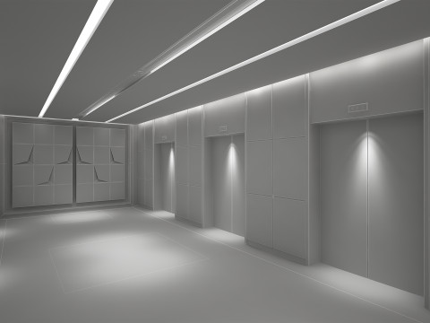 酒店电梯走廊 3D 模型