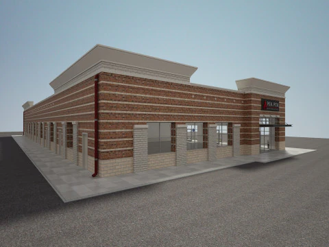 Retail Store Building 3D Model
