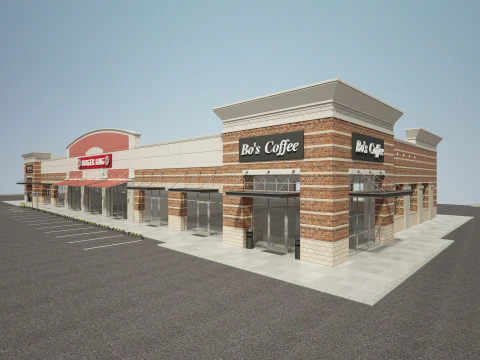 Retail Store Building 3D Model
