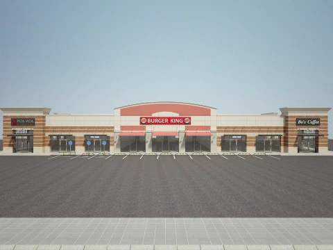 Retail Store Building 3D Model