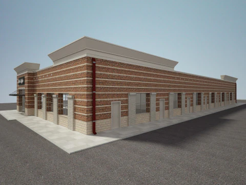 Retail Store Building 3D Model