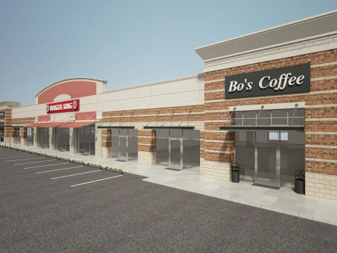 Retail Store Building 3D Model
