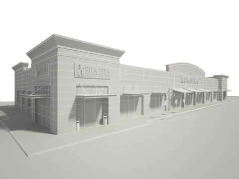 Retail Store Building 3D Model