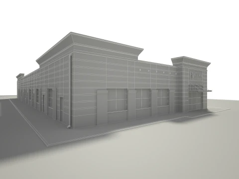 Retail Store Building 3D Model