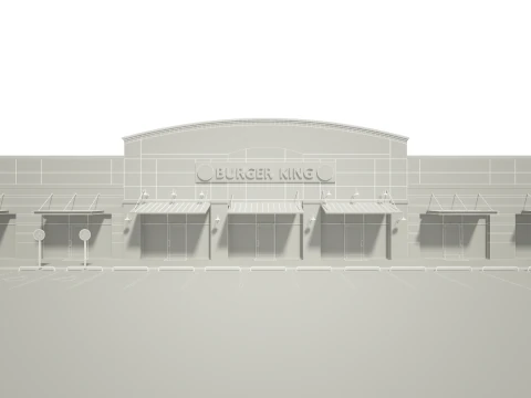 Retail Store Building 3D Model