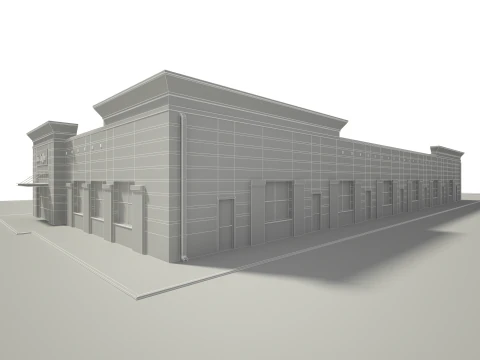 Retail Store Building 3D Model
