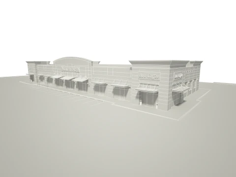 Retail Store Building 3D Model