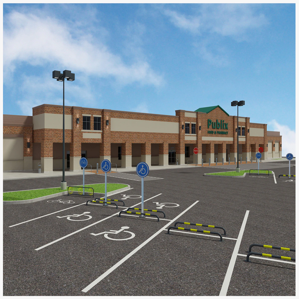 Retail Store Building 3D Model .c4d .max .obj .3ds .fbx .stl .blend 