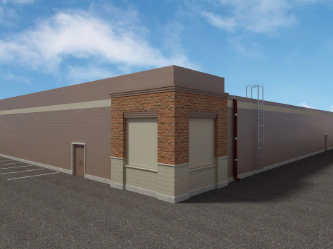 Retail Store Building 3D Model