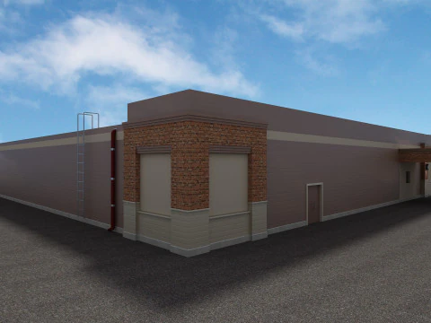Retail Store Building 3D Model