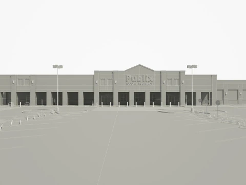 Retail Store Building 3D Model