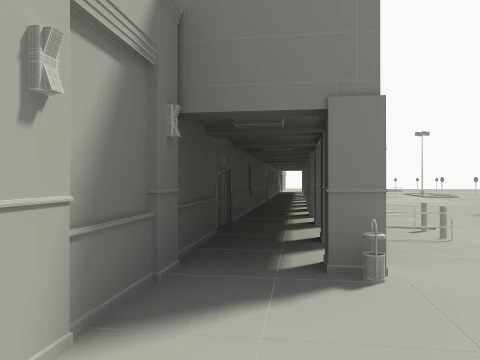 Retail Store Building 3D Model