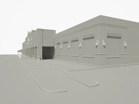 Retail Store Building 3D Model