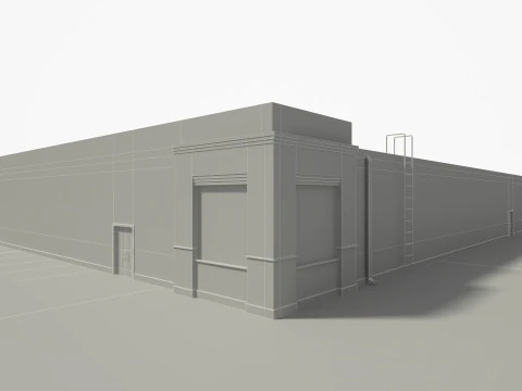 Retail Store Building 3D Model