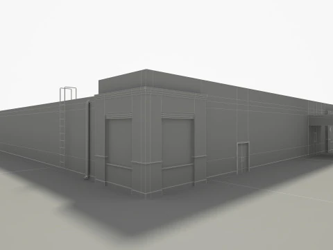 Retail Store Building 3D Model