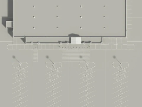 Retail Store Building 3D Model