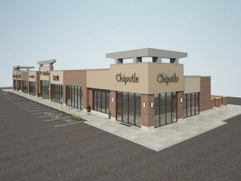Retail Store Building 3D Model