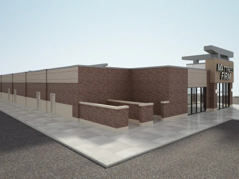 Retail Store Building 3D Model