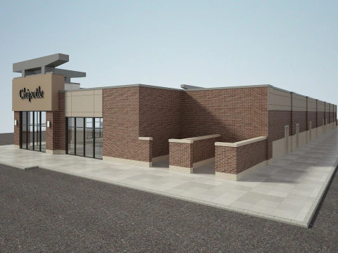 Retail Store Building 3D Model