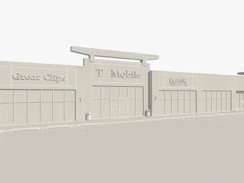 Retail Store Building 3D Model