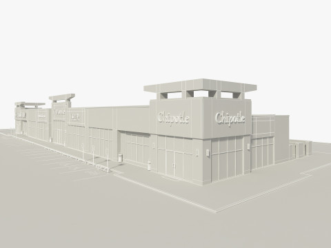 零售店大楼 3D 模型