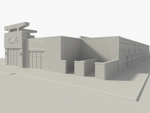 Retail Store Building 3D Model